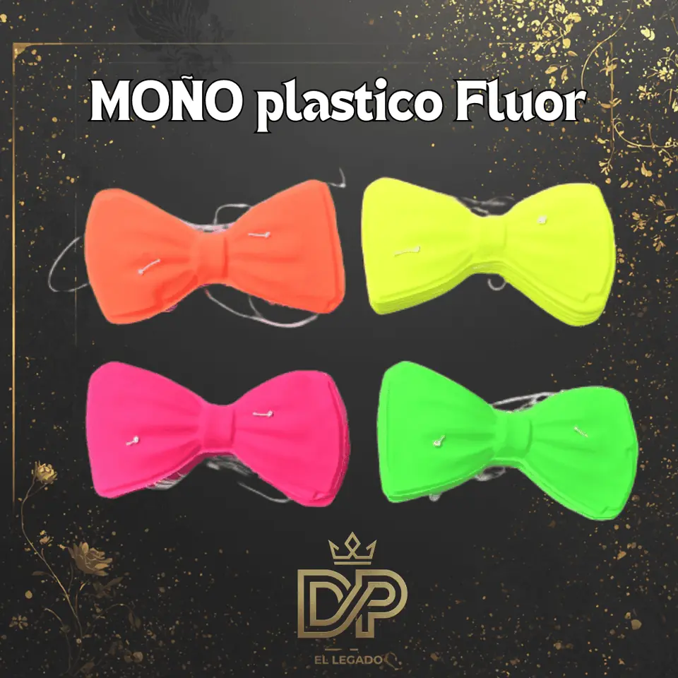 Moño plastico fluor x6