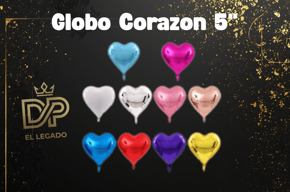 Globo corazón 5" Rosa Gold x5