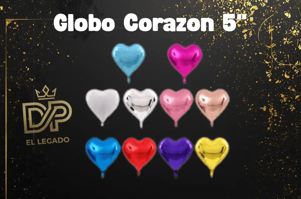 Globo corazón 5" Rosa Gold x5