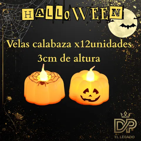 Velas calabaza 3cm x12unidades