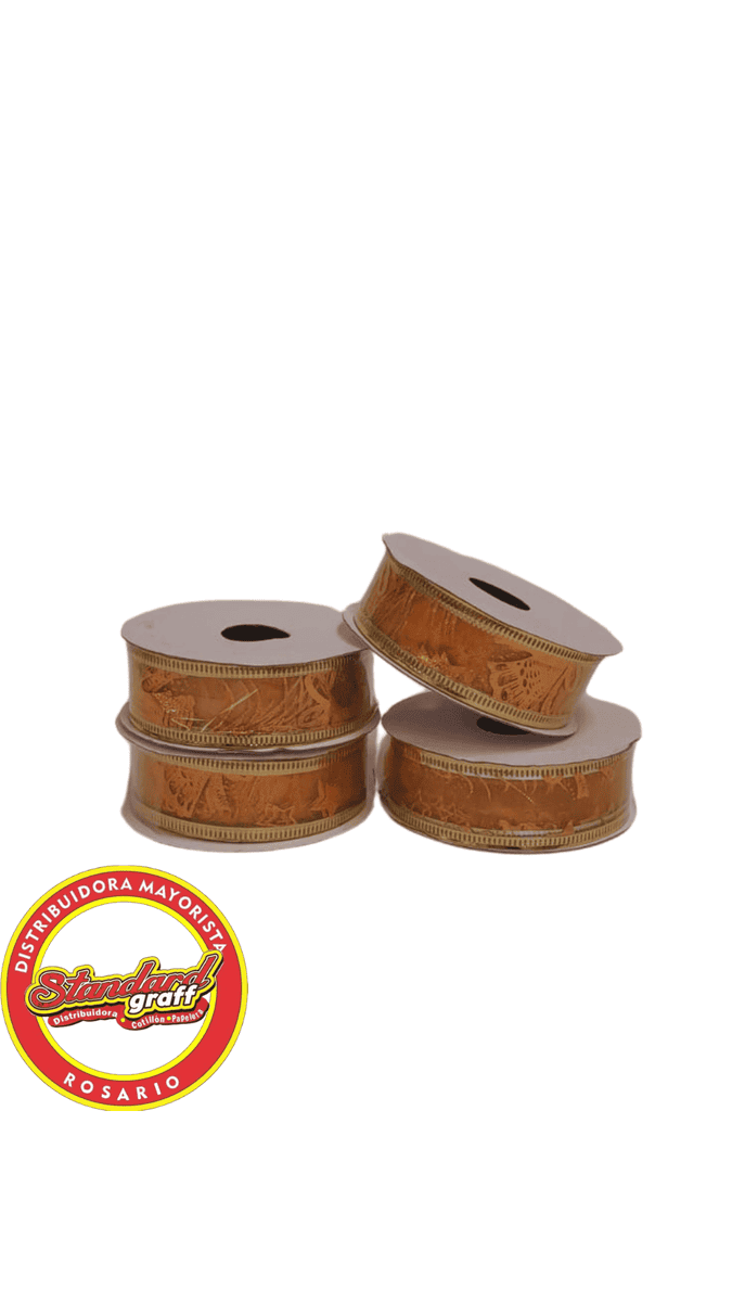 Cinta Decorativa Navideña Dorado 2,5cm x 2,74mts
