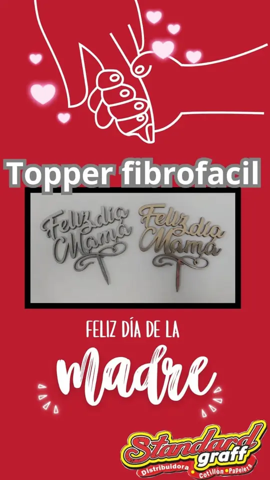 Topper fibrofacil Dia de la madre x1