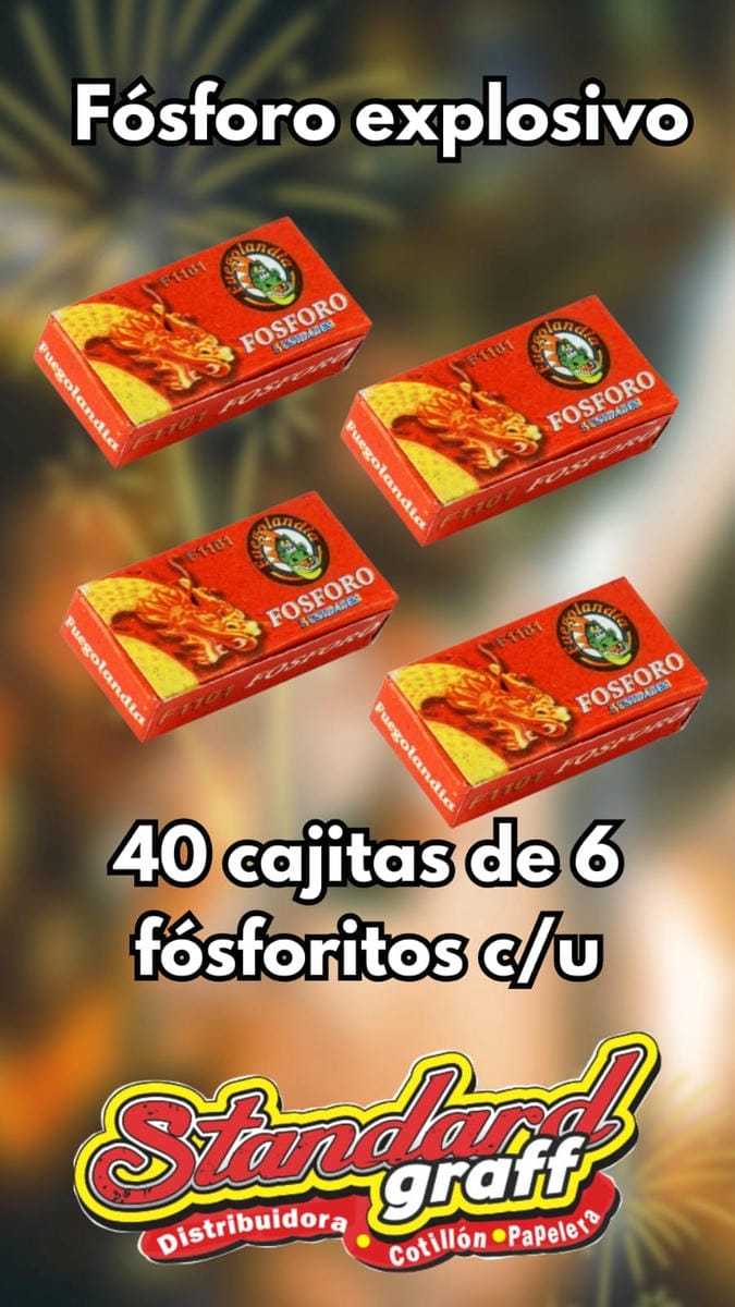 Fosforo explosivo x40 cajitas de 6 fosforitos