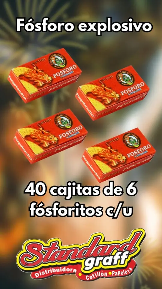 Fosforo explosivo x40 cajitas de 6 fosforitos