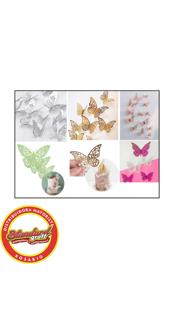 Blister mariposas 3D Fucsia x 12 unidades