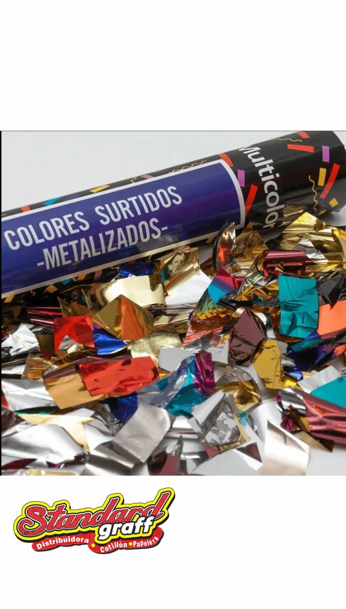 Lanza papel Multicolor Metalizado 40cm x 1u