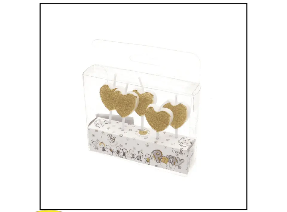 Blister Vela Corazòn 8cm Dorado x 5 unidades