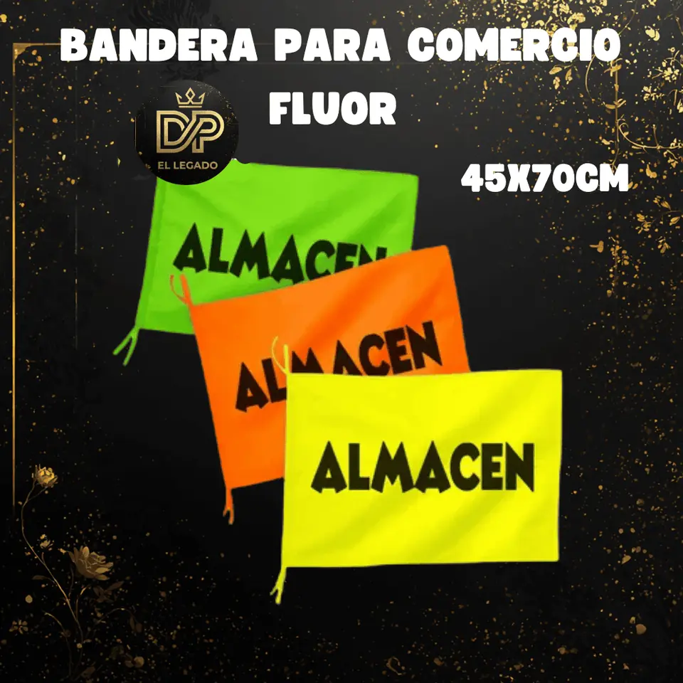 Bandera flùor para comercio estampada 45x70cm (Almacèn)