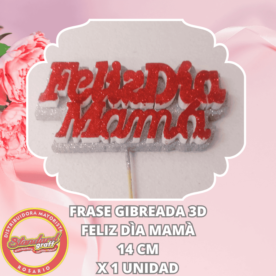 Frase Gibreada Mama 14cm x 1 unidad
