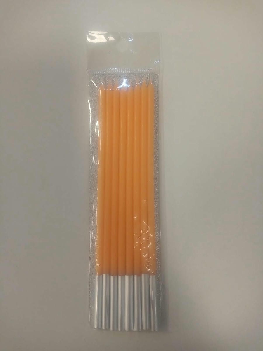 Blister Vela lápiz Naranja 15cm x 8 unidades