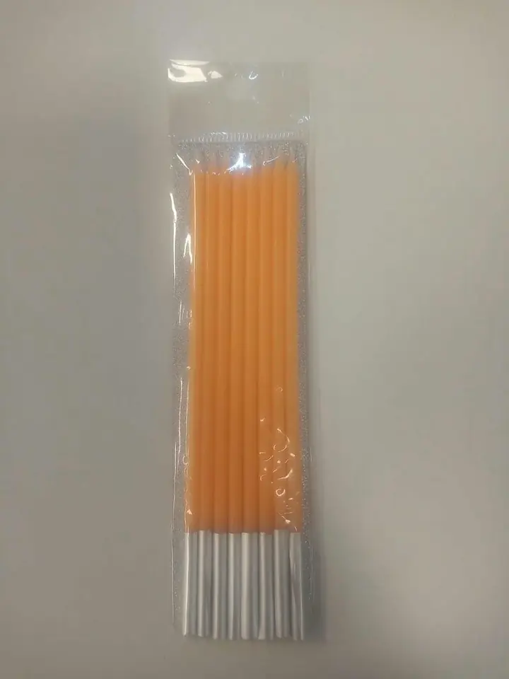 Blister Vela lápiz Naranja 15cm x 8 unidades