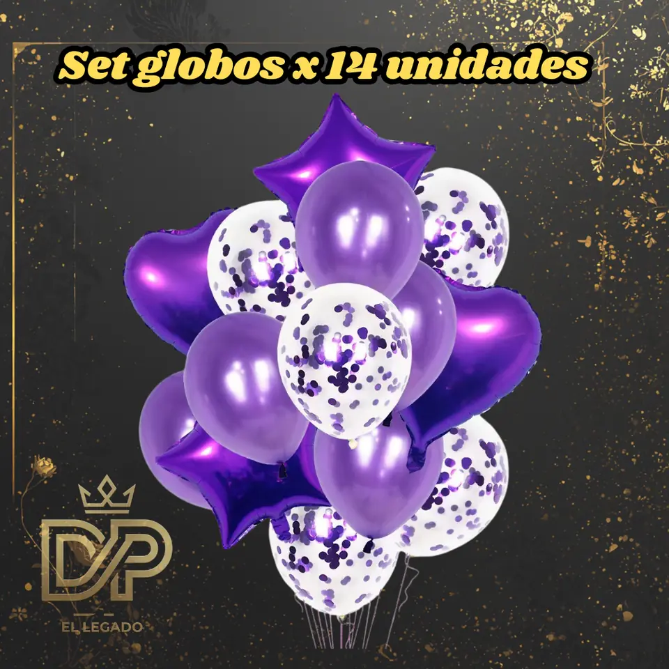 Set globos 14 unidades x1 Violeta