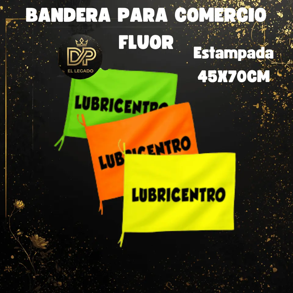 Bandera flùor para comercio estampada 45x70cm (Lubricentro)