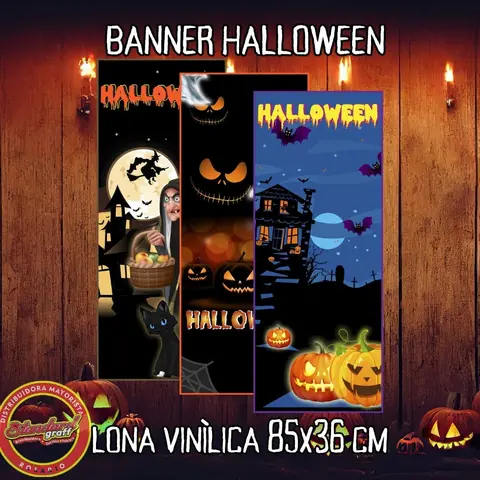 Banner Halloween x1 - 85x36cm ( lona vinilica)