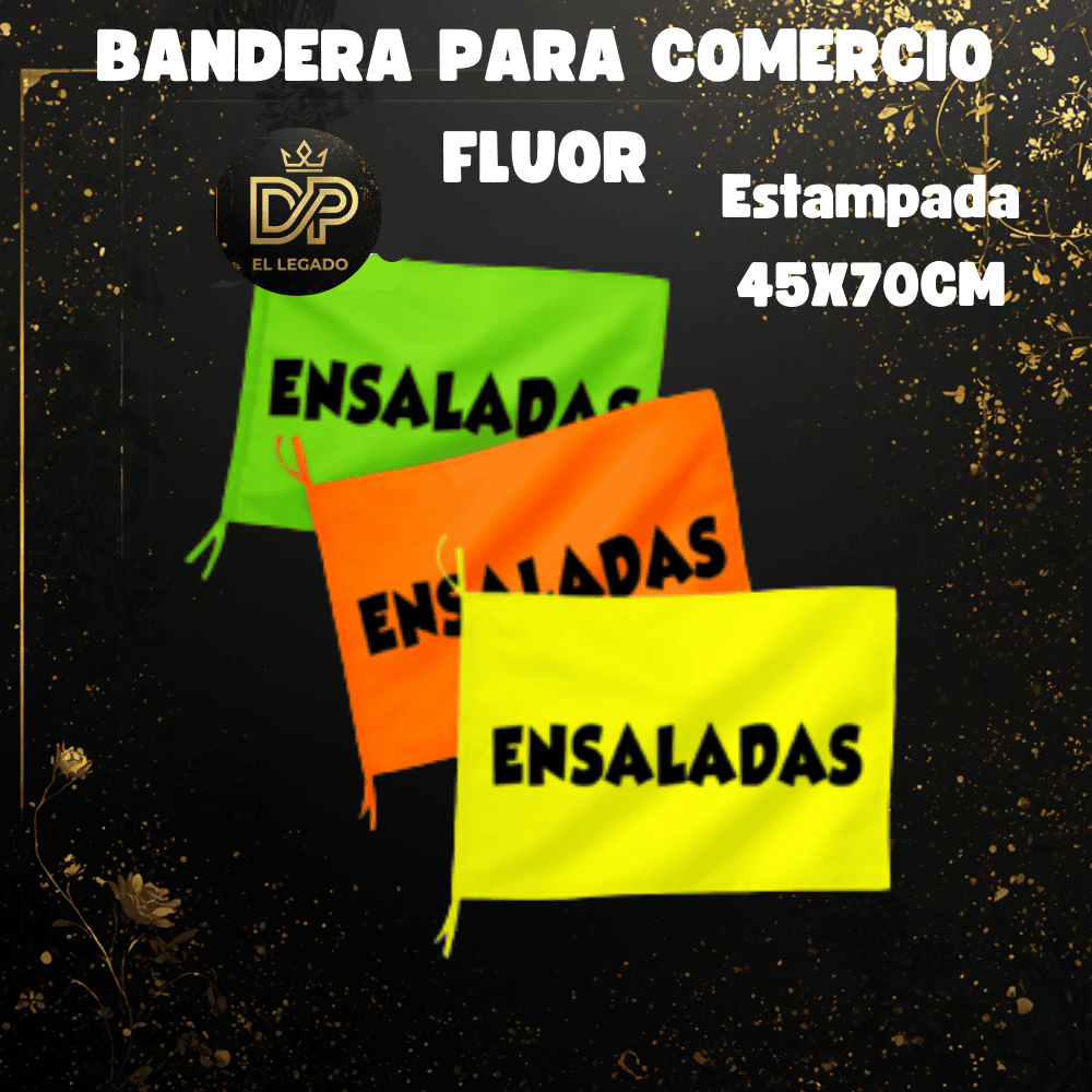 Bandera flùor para comercio estampada 45x70cm (Ensaladas)