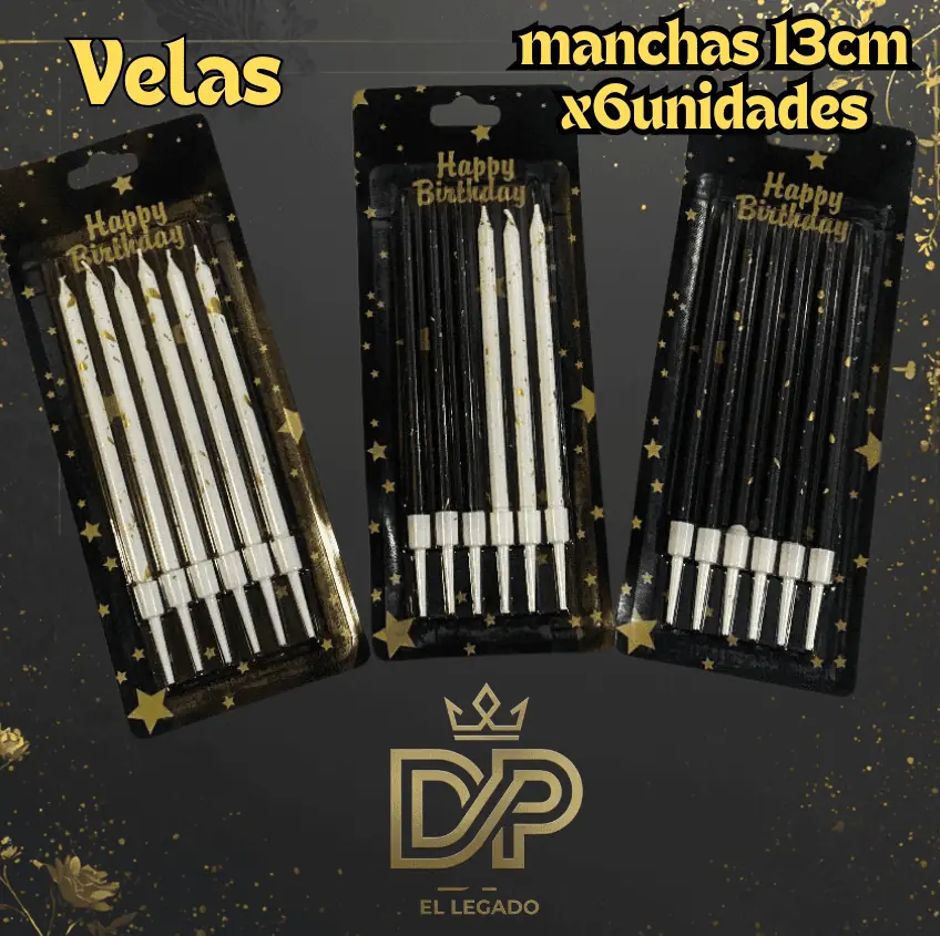 Vela mancha c/ portavela 13cm x6u - Bicolor