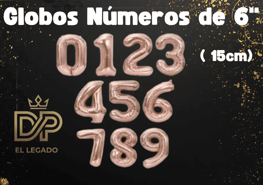 Globo 6" Nùmero 9 Rosa Gold x5