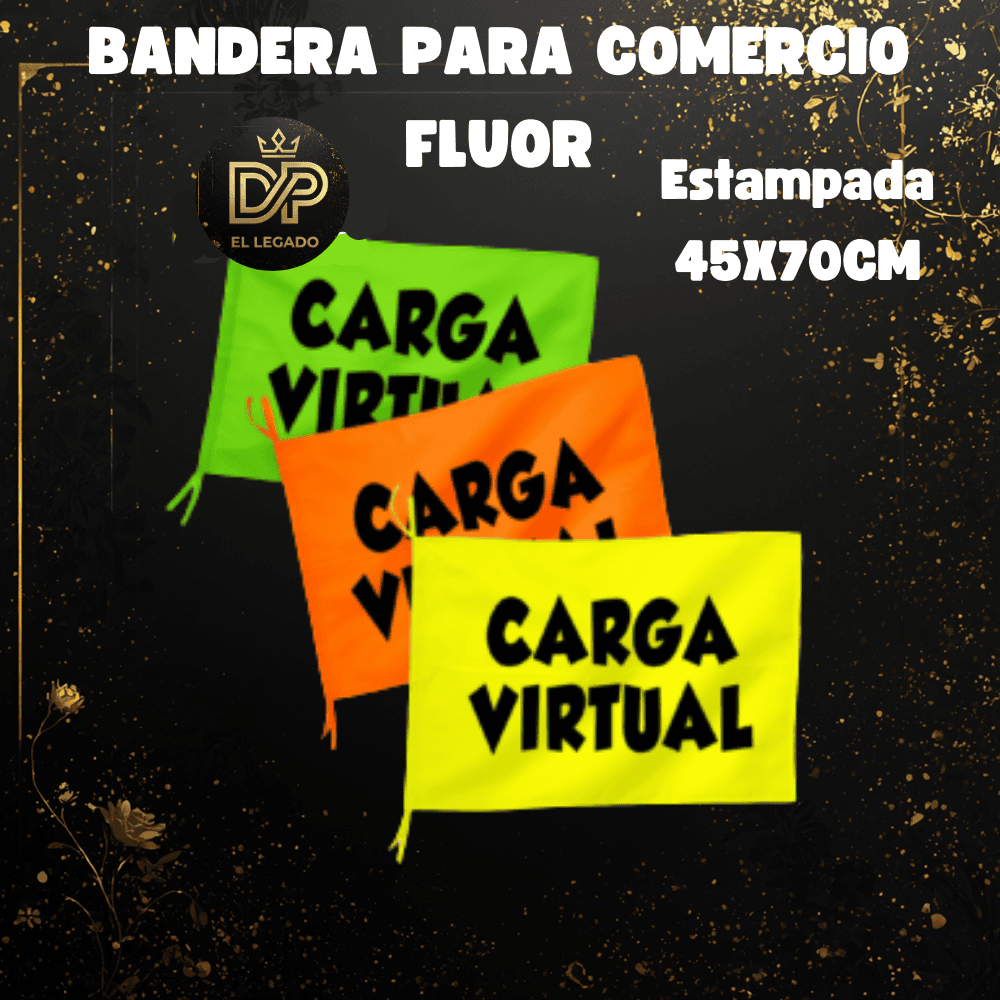 Bandera flùor para comercio estampada 45x70cm (Carga virtual)