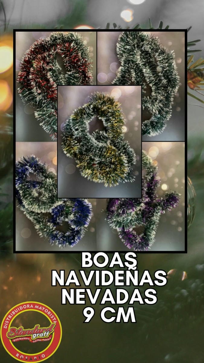 BOA NAVIDEÑA COMBINADA AZUL 9CM