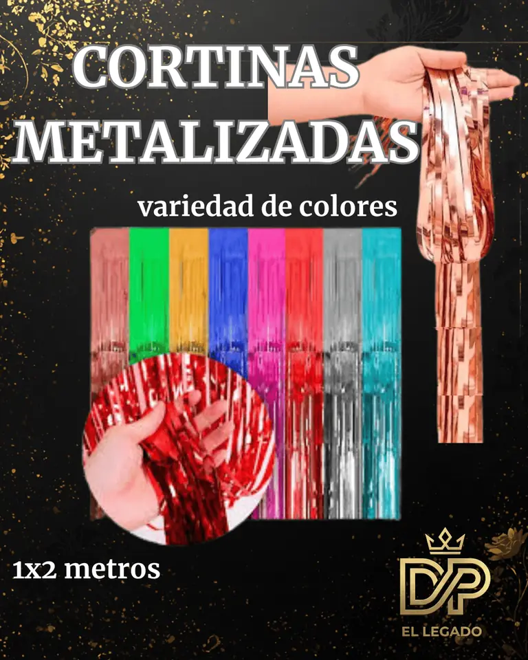Cortina Metalizada Clàsica Azul x 1 unidad