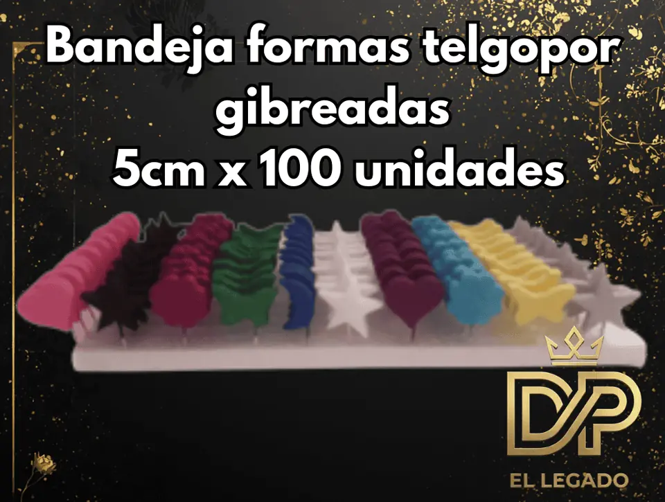 Bandeja formas telgopor gibreadas 5cm x 100 unidades
