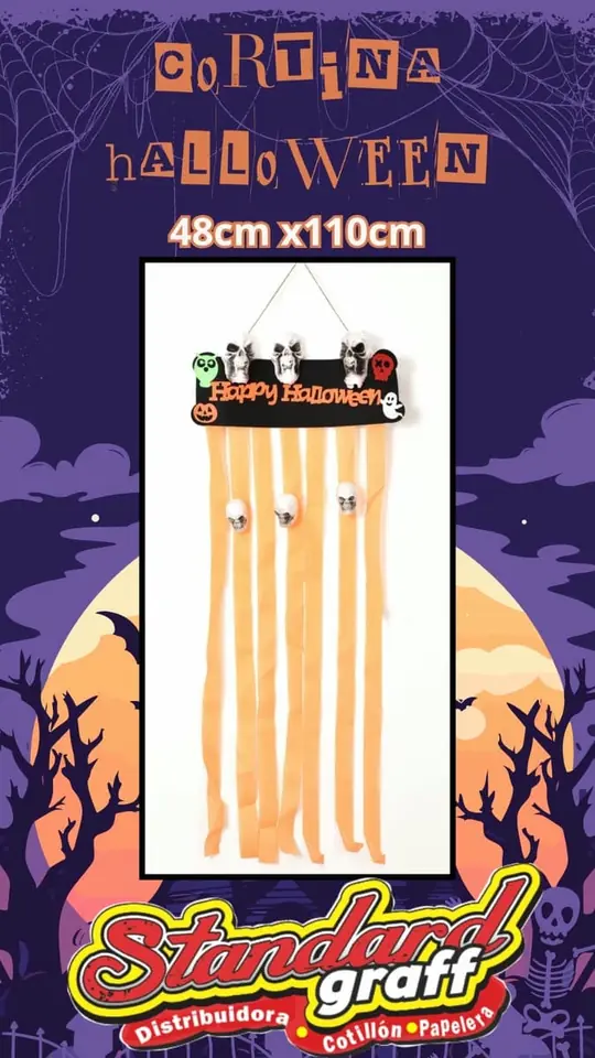 Cortina halloween 48cmx110cm