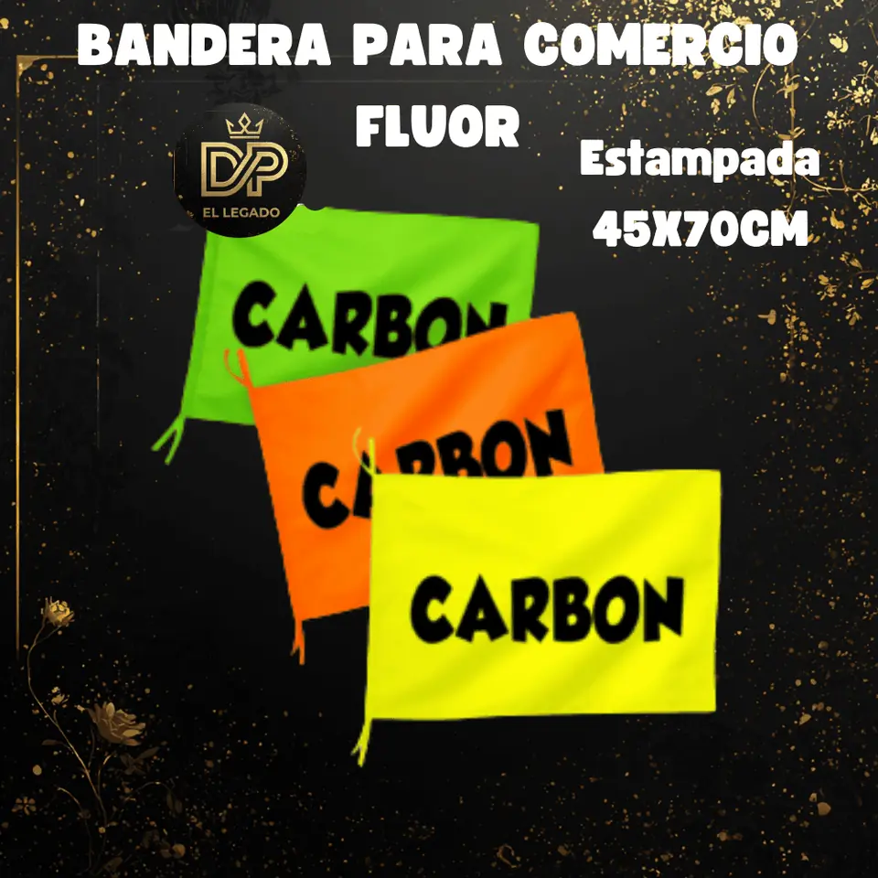 Bandera flùor para comercio estampada 45x70cm (Carbon)