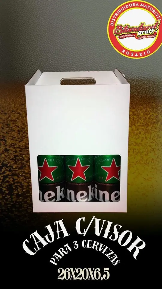 za- Caja c/visor 26x20x6,5 blanca cerveza - x5
