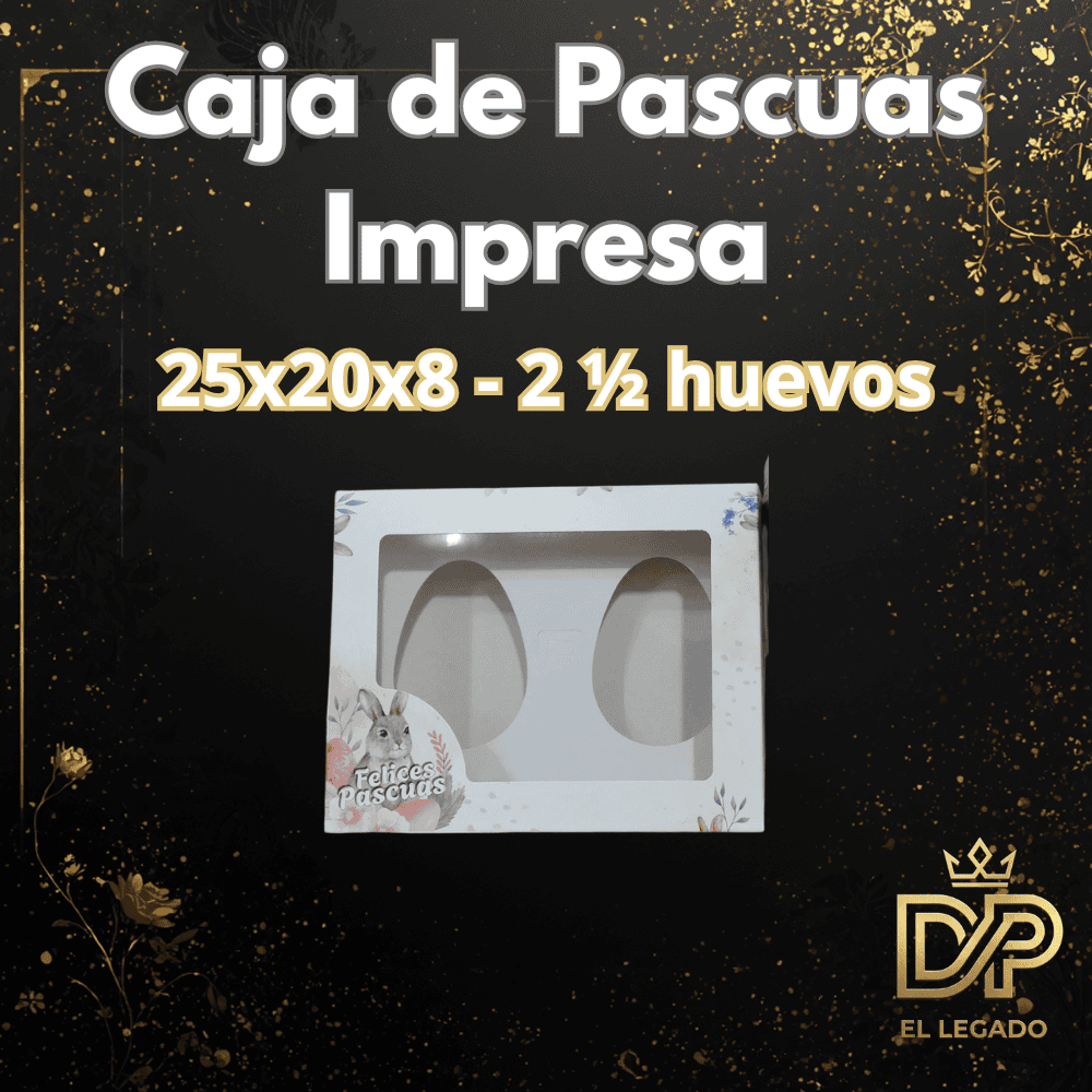 Caja p/2 medio huevo pascua 25x20x8 Estampada x5