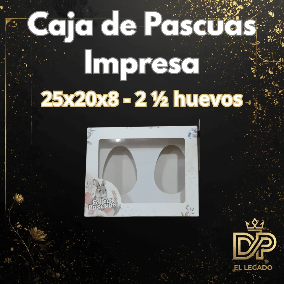 Caja p/2 medio huevo pascua 25x20x8 Estampada x5
