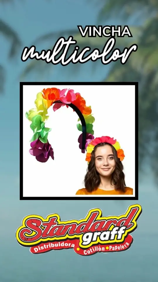 Vincha flores de tela multicolor x6