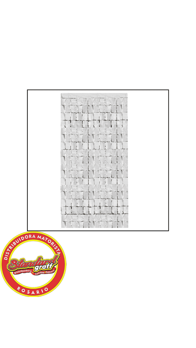 Cortina Bricks Wall Plateado x 1 unidad