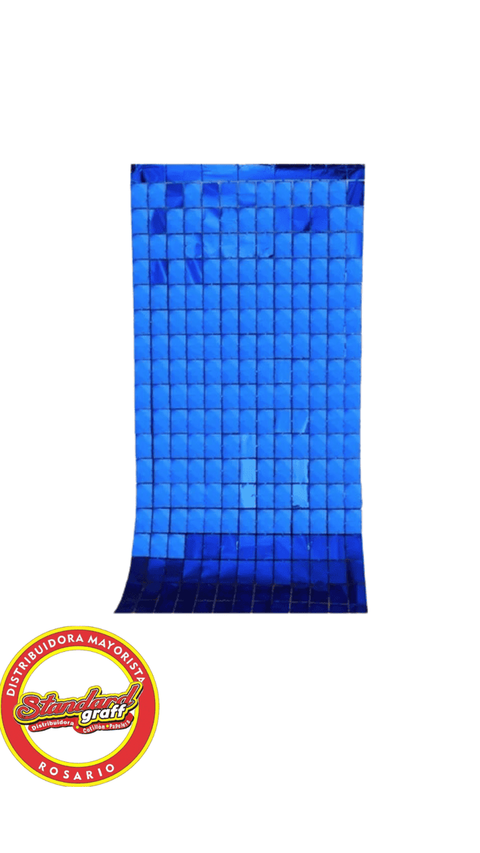 Cortina Bricks Wall Azul x 1 unidad