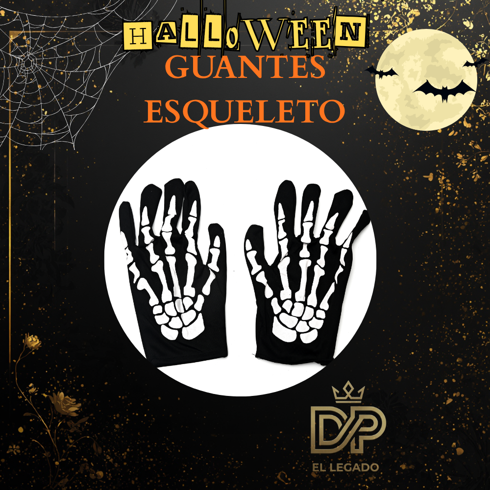 Guantes esqueleto x par