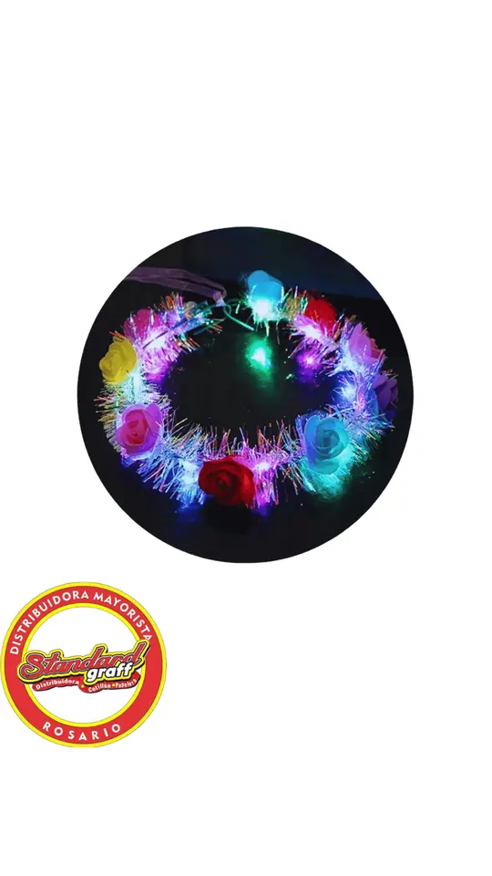 Corona Flores con Led x 1 unidad