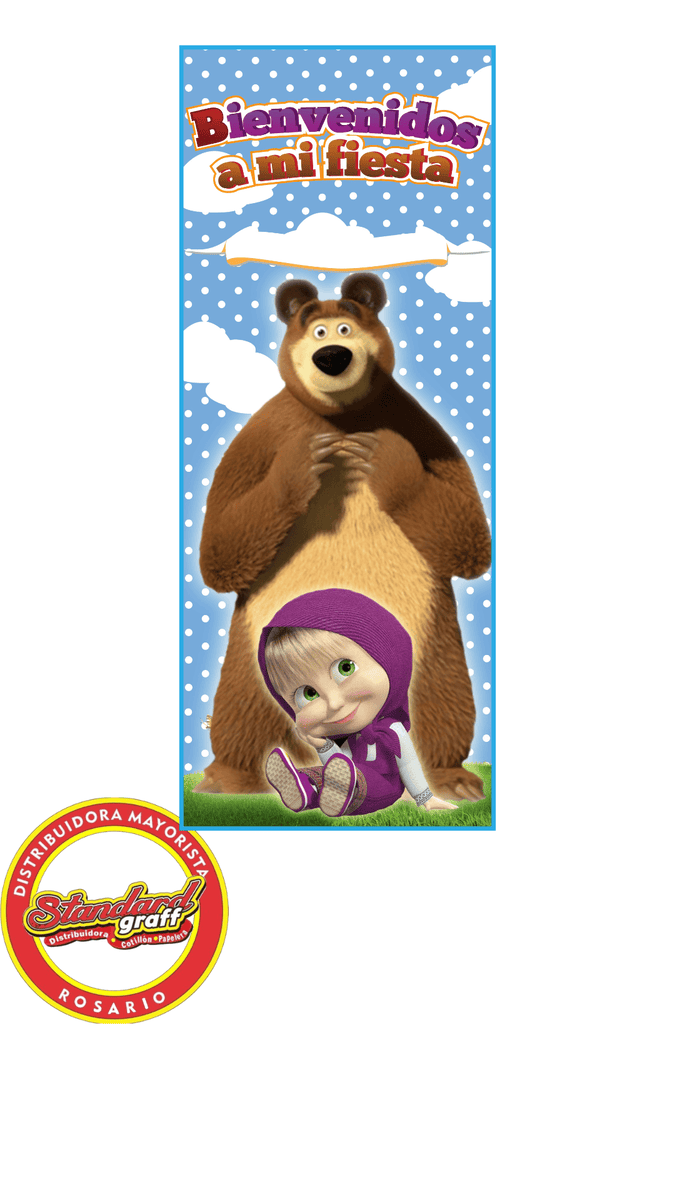 Banner Lona Vinìlica Masha y el Oso - x 1 unidad