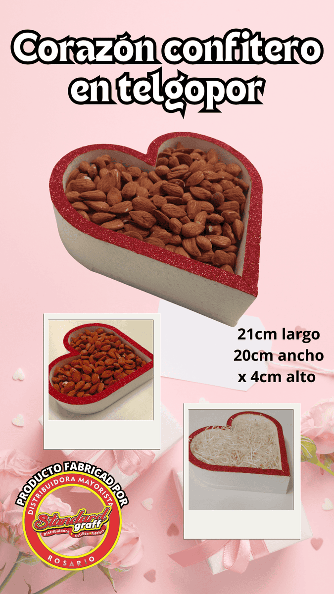 Corazon confitero en Telgopor x1