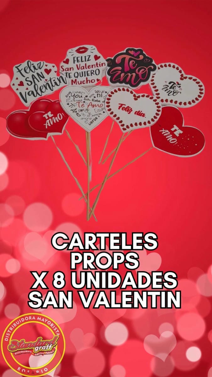 Carteles Props x8 San valentin
