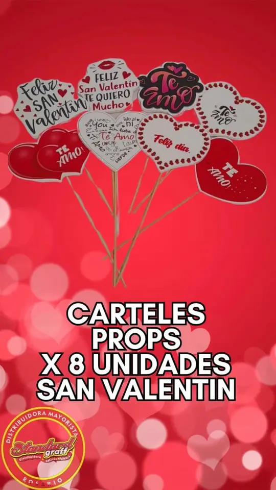 Carteles Props x8 San valentin