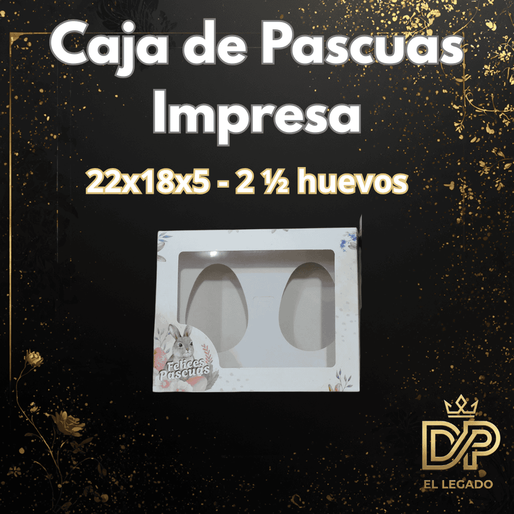 Caja p/2 medio huevo pascua 22x18x5 Estampada x5