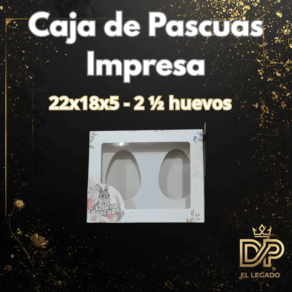 Caja p/2 medio huevo pascua 22x18x5 Estampada x5