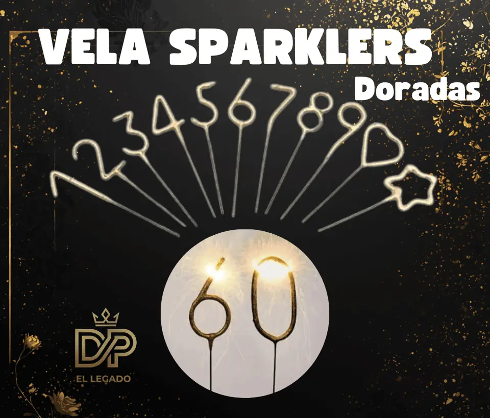 Vela Sparklers x 1 unidad Corazòn Dorado