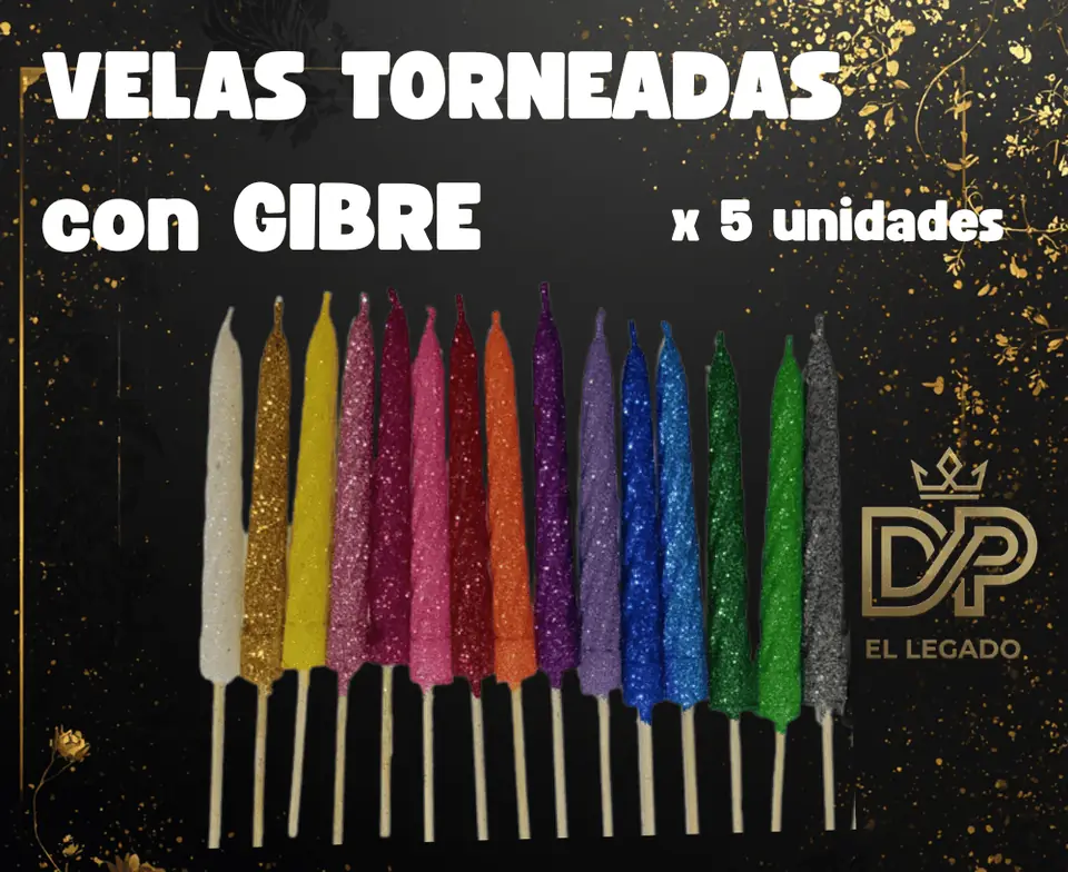 Vela torneada c/ palito X 5 U Gibre Naranja