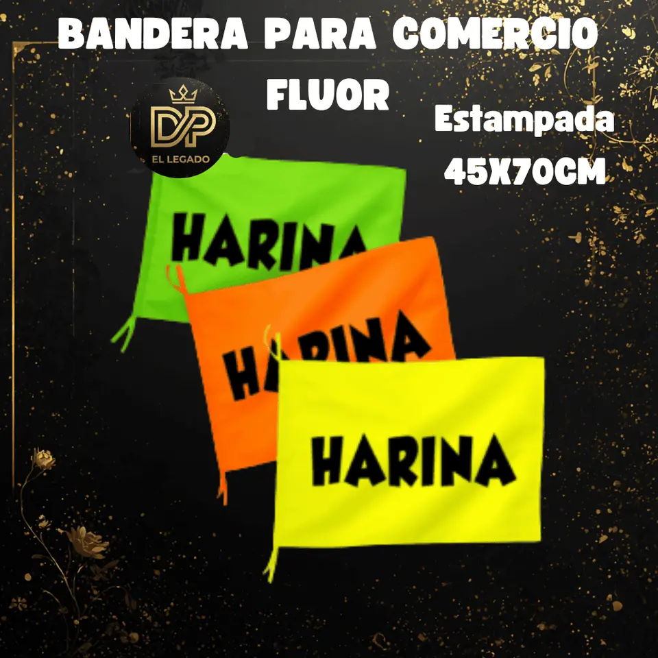 Bandera flùor para comercio estampada 45x70cm (Harina)
