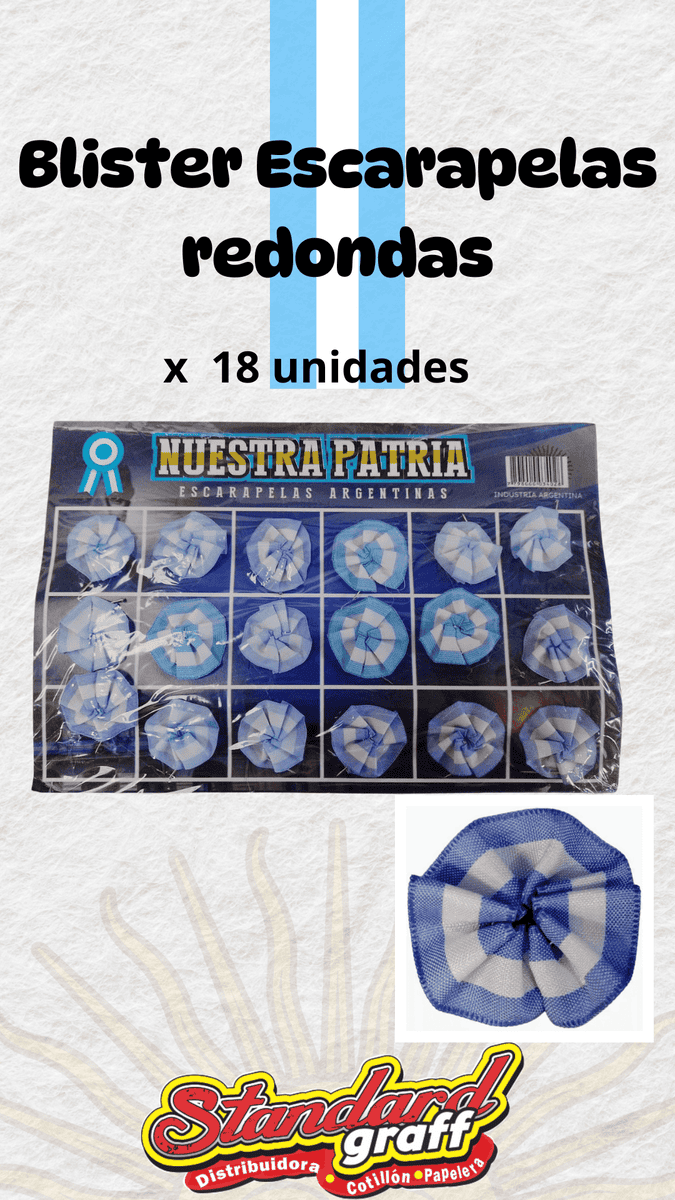 Blister escarapela redondas x18 unidades