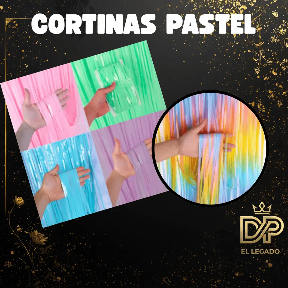 Cortina pastel Amarillo x 1 unidad