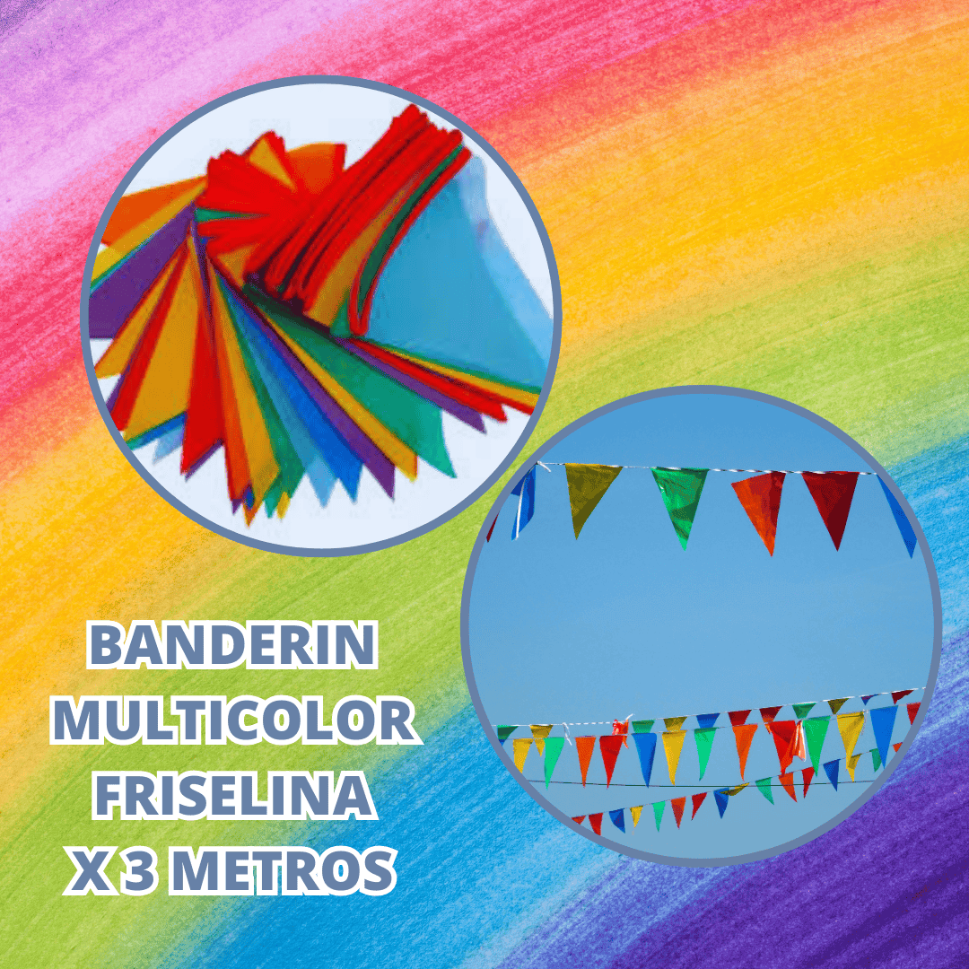 Banderín de friselina Multicolor x 3 metros
