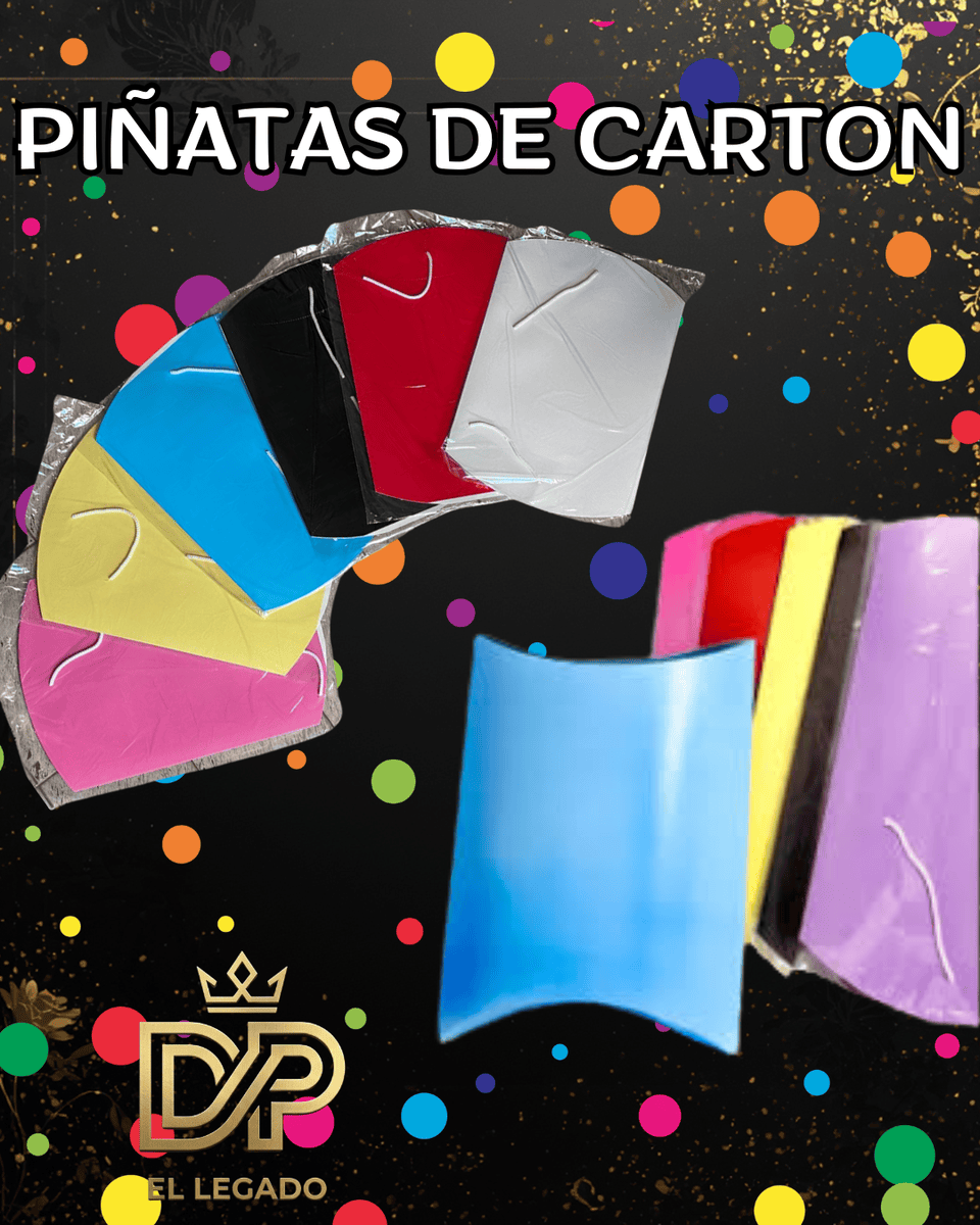 Piñata Cartòn Lisa Negro - x 1 unidad