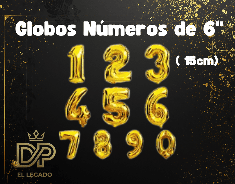 Globo 6" Nùmero 1 Dorado x5