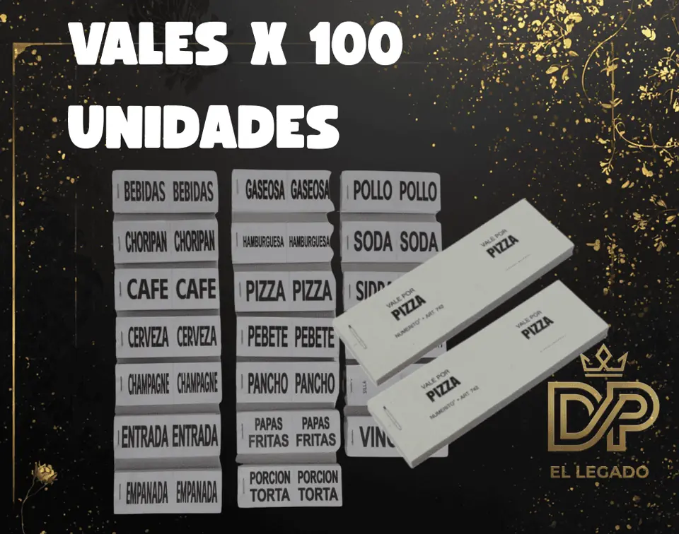 Vales Torta - x 100 unidades